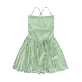 Women Summer Backless Lace-Up Dress