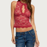 Women Summer Sexy See-Through Lace Tank Top