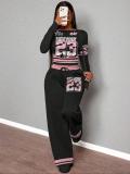 Women Casual Long Sleeve Top and Pant Two-Piece Set