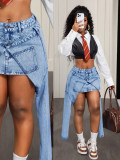 Women Irregular Casual Denim Skirt