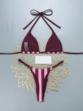 Women Striped Tie-Up Sexy Bikini Beach Two-Piece Swimwear