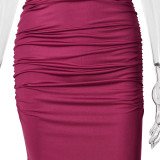 Women Elegant Spaghetti Strap Backless Off Shoulder Bodycon Mermaid Maxi Dress