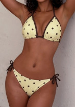 Women Polka Dot Brown Sexy Bikini Swimwear Women Polka Dot Brown Sexy Bikini Swimwear
