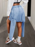 Women Irregular Casual Denim Skirt