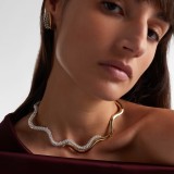 Women Snake Necklace Rhinestone Wave Necklace Geometric Necklace
