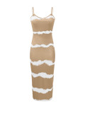 Summer Women's Printed Striped Slim Fit Strap Dress