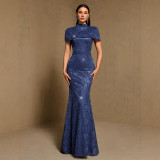 Spring/Summer Elegant Shawl & Mermaid Formal Party Gown Two-Piece Set