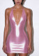 Summer Fashion Deep V Halter Neck Low Back Tight Fitting Bodycon Dress