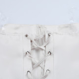 Women's Sexy Satin Low Back Strapless Slim Waist Top