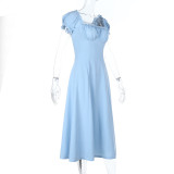 Women's Chic Puff Sleeve A-Line Dress