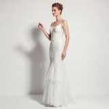 Sexy Sequin Fringe Slim Fit Mermaid Formal Party Evening Gown