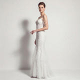 Sexy Sequin Fringe Slim Fit Mermaid Formal Party Evening Gown