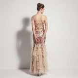 Sexy Sequin Fringe Slim Fit Mermaid Formal Party Evening Gown