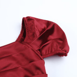 Fall Women's Off Shoulder Satin Split Sexy Dress
