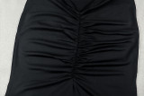 Women's Fashion Low Waist Halter Neck Bodycon Low Back Solid Long Dress