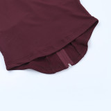 Women's Deep V Zip Long Sleeve Top & Tight Fitting Peach Hip Yoga Shorts Set