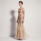 Sexy Sequin Fringe Slim Fit Mermaid Formal Party Evening Gown