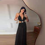 Summer Holidays Women's Waist Cut-Out Low Back Strap Mesh Dress