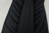 Women's Strapless Solid Lace-Up Slim Fit Low Back Long Dress