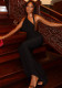 Women's Fashion Low Waist Halter Neck Bodycon Low Back Solid Long Dress