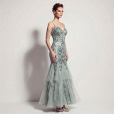 Sexy Sequin Fringe Slim Fit Mermaid Formal Party Evening Gown