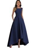 Legant Sleeveless Slim Waist Satin High-Low Cocktail Dress（Processing time need 3-6 days）