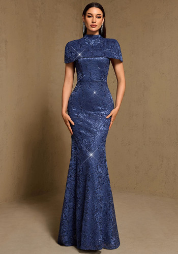 Spring/Summer Elegant Shawl & Mermaid Formal Party Gown Two-Piece Set