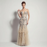 Sexy Sequin Fringe Slim Fit Mermaid Formal Party Evening Gown