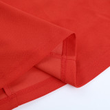 Women's Chic Sexy Low Back Slim Waist Strap Red Midi Dress