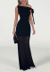 Summer Chic Slash Shoulder Mesh Ribbon Long Dress
