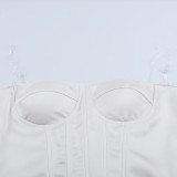 Women's Sexy Satin Low Back Strapless Slim Waist Top
