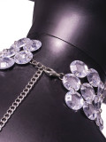 Women's Fashion Style Gemstone Patchwork Halter Neck Vest