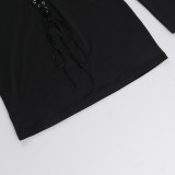 Women's Sexy Reversible Front & Back Lace-Up Cut-Out Bodycon Mini Dress