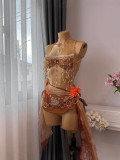Women's Multi-Color Jewel Bra Chain Beaded Body Chain Top