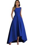 Legant Sleeveless Slim Waist Satin High-Low Cocktail Dress（Processing time need 3-6 days）