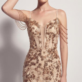Sexy Sequin Fringe Slim Fit Mermaid Formal Party Evening Gown