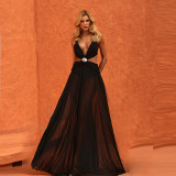 Summer Holidays Women's Waist Cut-Out Low Back Strap Mesh Dress