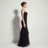 Sexy Sequin Fringe Slim Fit Mermaid Formal Party Evening Gown