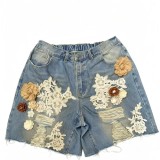 Women Summer Ripped Denim Shorts