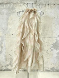 Women Holidays Summer Sleeveless Floral Ruffle Dress