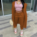 Women Autumn/Winter Three-Piece Vest Trousers and Jacket