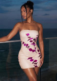 Women Summer Sexy Strapless Backless Bodycon Dress