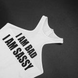 Women Letter Ruber Print Sleeveless Halter Neck Romper