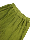 Women Halter Neck Sleeveless Crop Top and Lantern Pants Casual Two-Piece Set