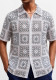 Men's plaid jacquard openwork lapel knitting top