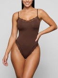 Women Lace Lace Sexy Basics Suspender Bodycon Bodysuit
