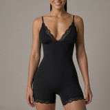 Women Lace Lace Sexy Basics Suspender Bodycon Bodysuit