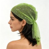 Women Mesh Rhinestone Stretchy Fishnet Hat Rhinestone headscarf/hat