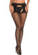 Women Suspender Four-Way Hollow-Out Suspender Stockings with Sexy Fishnet Drop Crotch Pantyhose