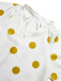 Women V-Neck Striped Summer Puff Sleeve Shirt Dress